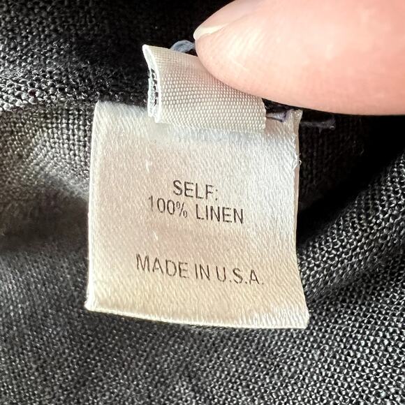 Nomia Linen Minimalist Wide Leg Jumpsuit Black Size 4 Lagenlook Quiet Luxury - Picture 8 of 10